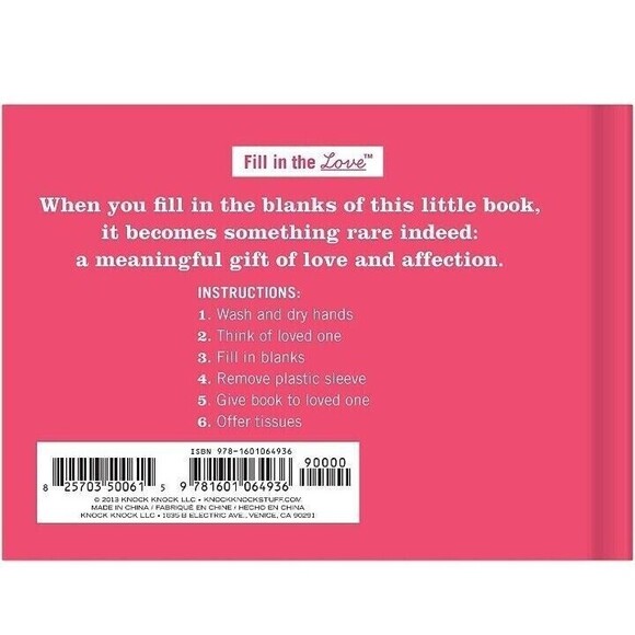 Knock Knock What I Love about You Book Fill in the Love Fill-in-the-Blank Gift - Picture 2 of 5